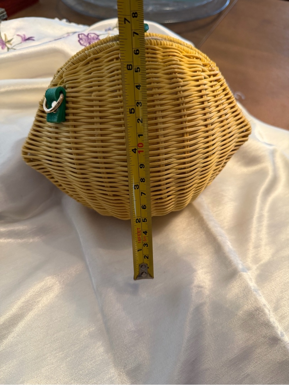 Haute Hippie Yellow Woven Mini Bag with Green Trim - Picture 11 of 11